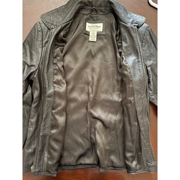 Y2K Lambskin Leather Full Zip Jacket Deep Chocolate Brown Women’s Medium - Picture 12 of 13